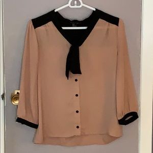 Forever 21 Sophisticated Sheer Blouse with Tie Bow